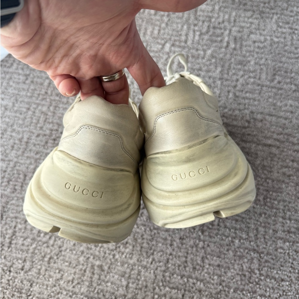 Gucci Rython Cream Sneakers - Picture 5 of 6